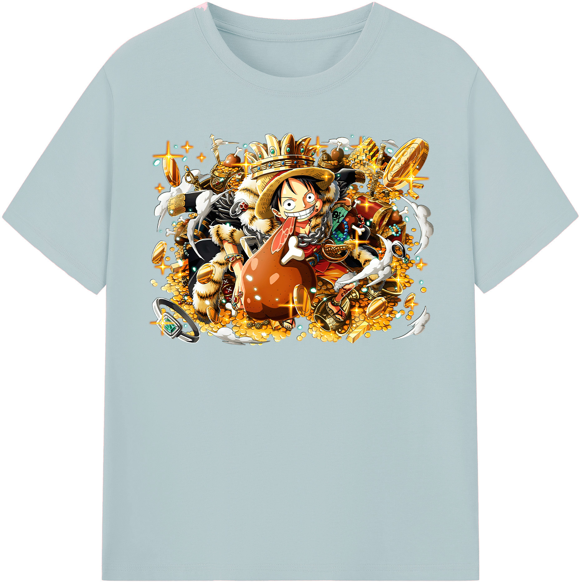 ワンピース モンキー・D・ルフィ ONE PIECE Monkey D. Luffy 綿100％半袖Tシャツ（フロントプリント）